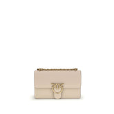PINKO Beige Calf Leather Bos Taurus Shoulder Bag